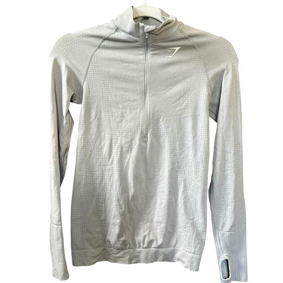 Gymshark Vital Light 1/4 Zip Charcoal Marl Women's Size XS/S Workout Gym Life - Picture 1 of 8